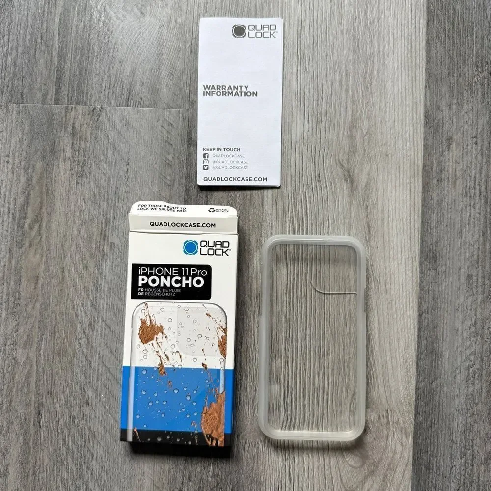 Quad Lock iPhone 11 Pro Poncho Clear NEW In Box